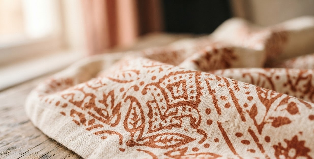 Hand block print textile production